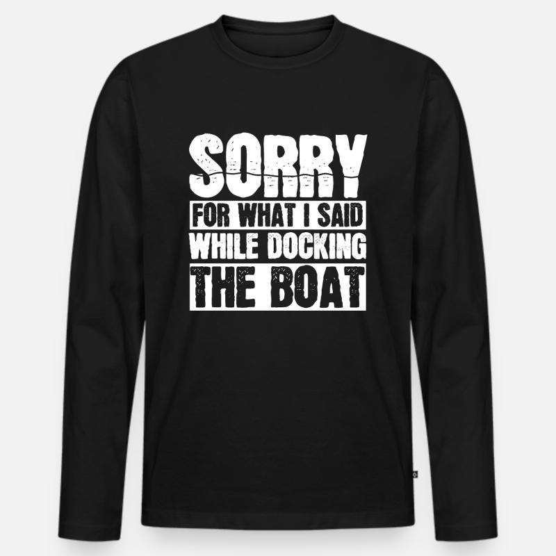 Boot - Männer Premium Bio Langarmshirt - Schwarz