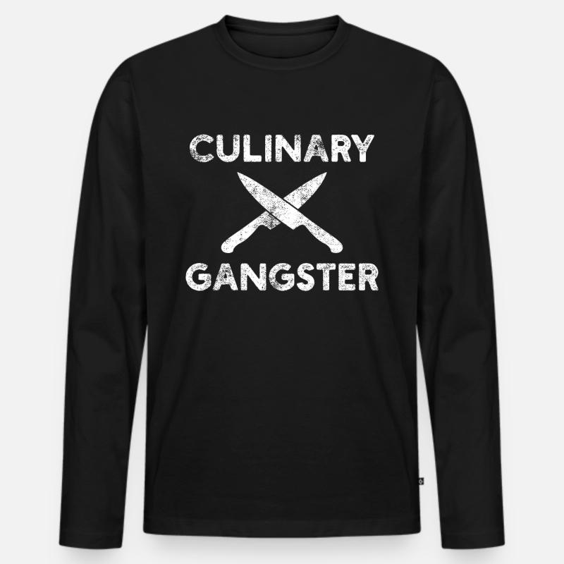 Koch Chefkoch Küchenchef - Männer Premium Bio Langarmshirt - Schwarz