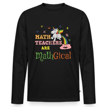 Math math teacher - Men's Premium Organic Long Sleeve Shirt - black - Front - Nico (187cm)