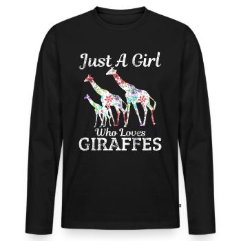 Giraffen Giraffe - Männer Premium Bio Langarmshirt - Schwarz - Vorne - Nico (187cm)