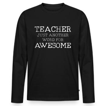 Lehrer - Männer Premium Bio Langarmshirt - Schwarz - Vorne - Nico (187cm)