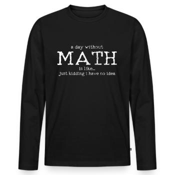 Math - T-shirt manches longues Premium bio Homme - noir - Devant - Nico (187cm)