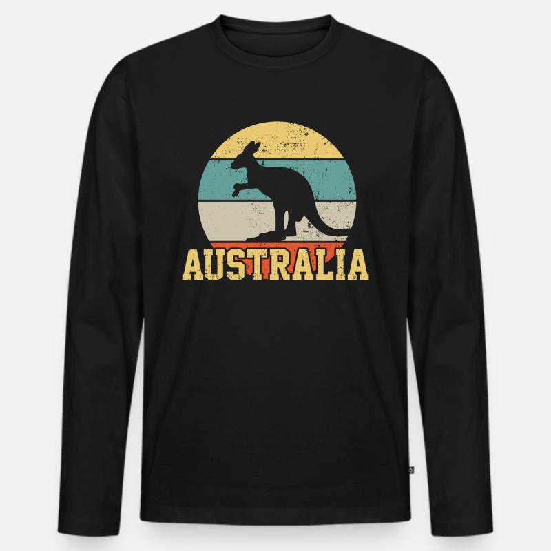 Australien - Männer Premium Bio Langarmshirt - Schwarz