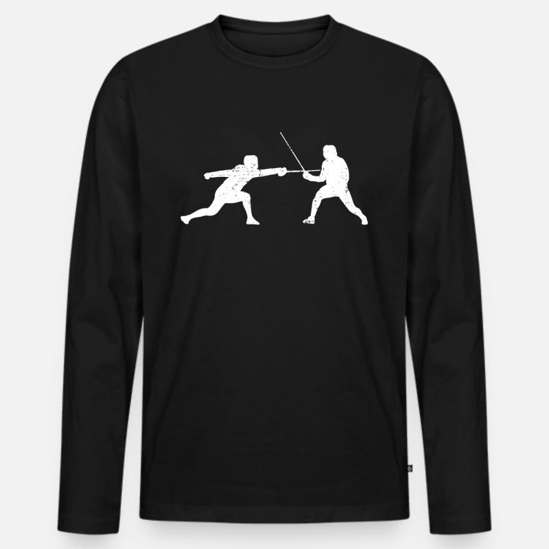 Fechten - Männer Premium Bio Langarmshirt - Schwarz