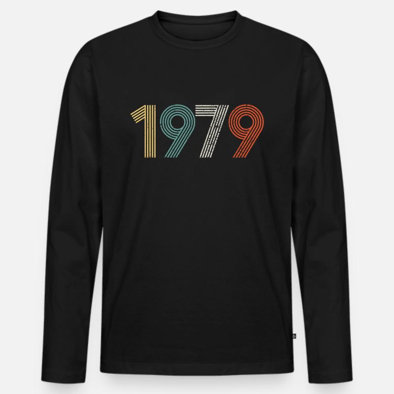 1979 - Männer Premium Bio Langarmshirt - Schwarz