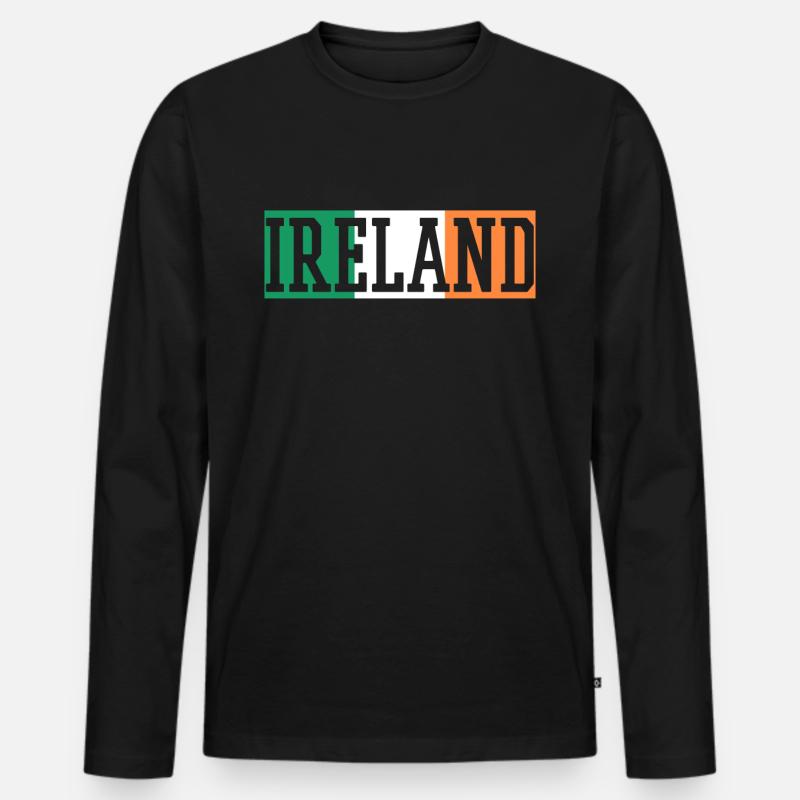 Irland - Männer Premium Bio Langarmshirt - Schwarz