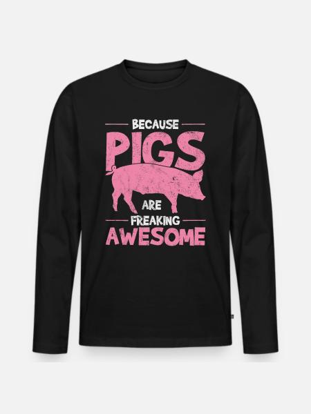 Les cochons - T-shirt manches longues Premium bio Homme - noir
