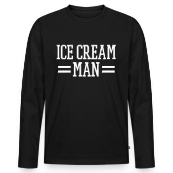 Eis Eiscafe Eisdiele - Männer Premium Bio Langarmshirt - Schwarz - Vorne - Nico (187cm)