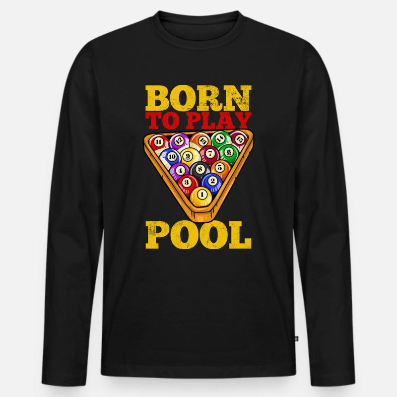 Pool Player Billiard - Männer Premium Bio Langarmshirt - Schwarz