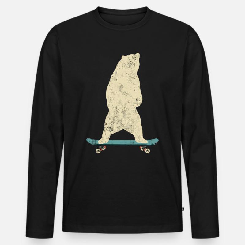 Skateboard - Männer Premium Bio Langarmshirt - Schwarz