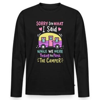 Camping Tentes Camping Camping - T-shirt manches longues Premium bio Homme - noir - Devant - Nico (187cm)