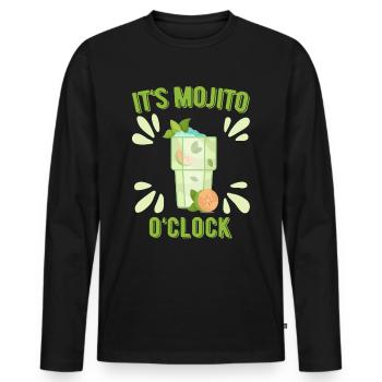 Mojito Cocktail Longdrinks Summer Alcohol Party - Männer Premium Bio Langarmshirt - Schwarz - Vorne - Nico (187cm)