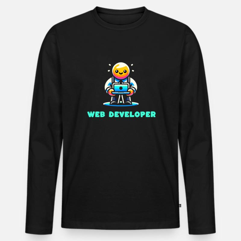 Webentwickler Beruf Beruf Karriere - Männer Premium Bio Langarmshirt - Schwarz