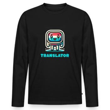 translator profession job career - Men's Premium Organic Long Sleeve Shirt - black - Front - Nico (187cm)