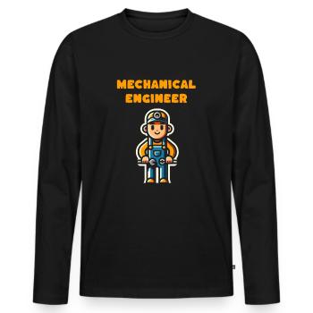 mechanical engineer profession career job - Men's Premium Organic Long Sleeve Shirt - black - Front - Nico (187cm)