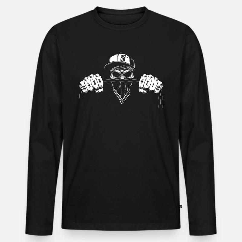 Mannheim 68 - Männer Premium Bio Langarmshirt - Schwarz