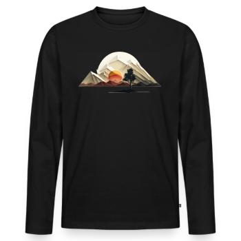Landscape - Men's Premium Organic Long Sleeve Shirt - black - Front - Nico (187cm)