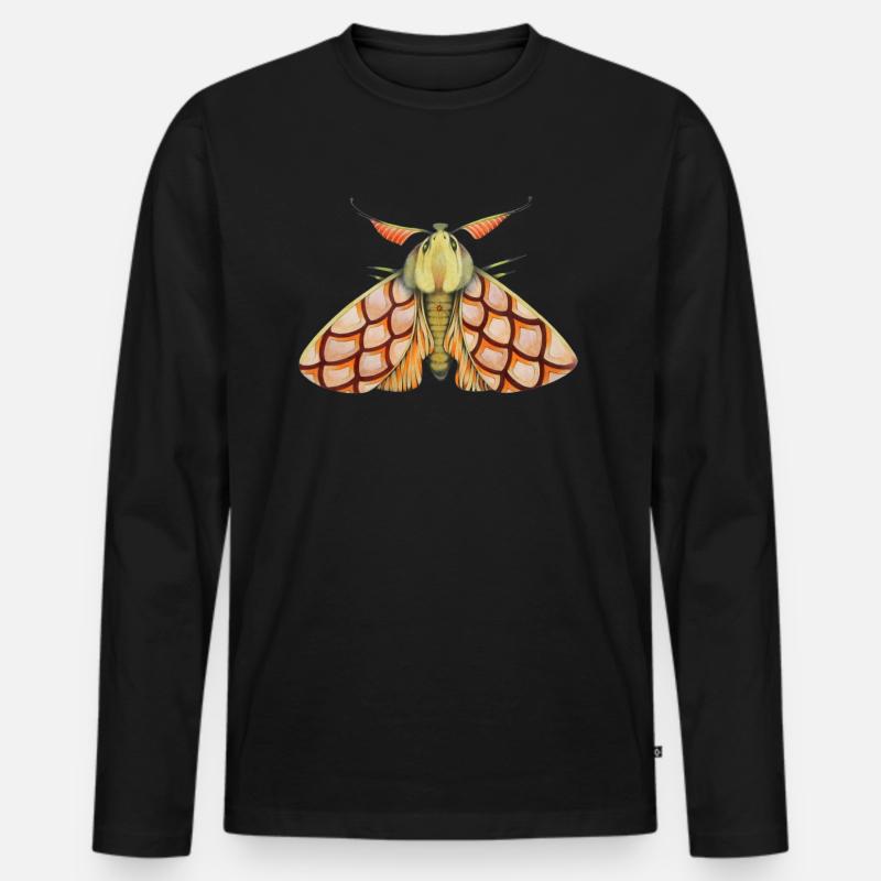 rosa Motte - Männer Premium Bio Langarmshirt - Schwarz