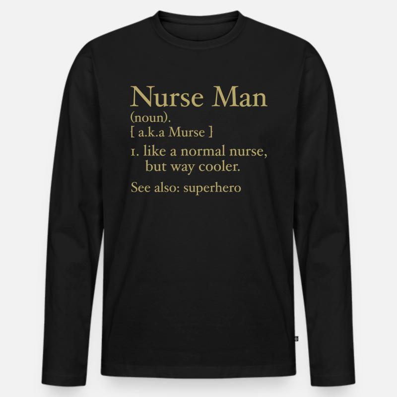 Lustiger Krankenpfleger Mann Definition - Männer Premium Bio Langarmshirt - Schwarz