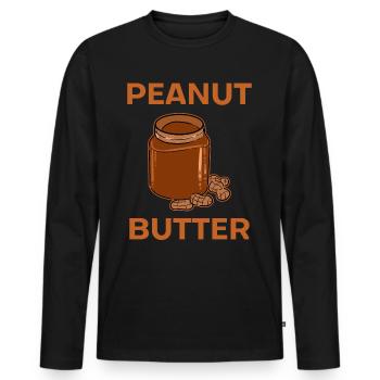 Peanut butter - Men's Premium Organic Long Sleeve Shirt - black - Front - Nico (187cm)