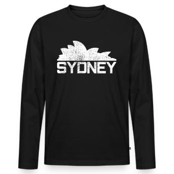 SYDNEY OPERA - T-shirt manches longues Premium bio Homme - noir - Devant - Nico (187cm)