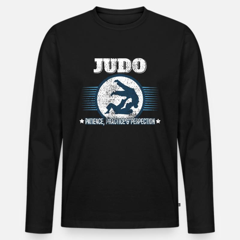 JUDO SHIRT - Männer Premium Bio Langarmshirt - Schwarz