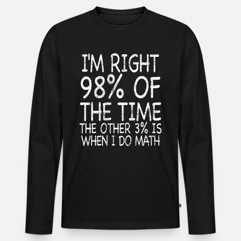 Mathe - Männer Premium Bio Langarmshirt - Schwarz