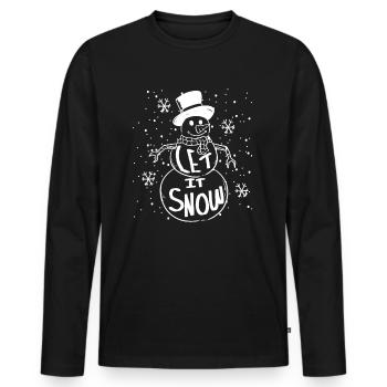 snowman - Men's Premium Organic Long Sleeve Shirt - black - Front - Nico (187cm)
