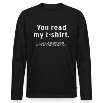 Anti social - T-shirt manches longues Premium bio Homme - noir - Devant - Nico (187cm)
