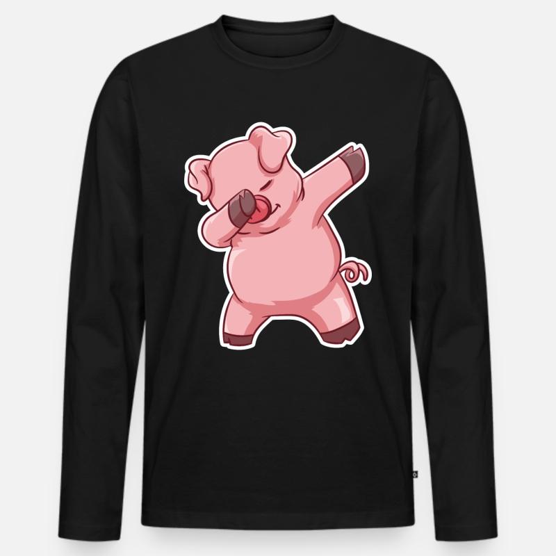 Dabbing Pic - Männer Premium Bio Langarmshirt - Schwarz