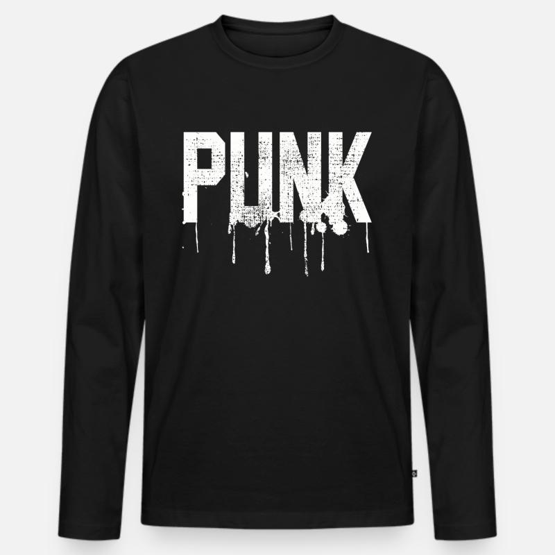 Punk - Männer Premium Bio Langarmshirt - Schwarz