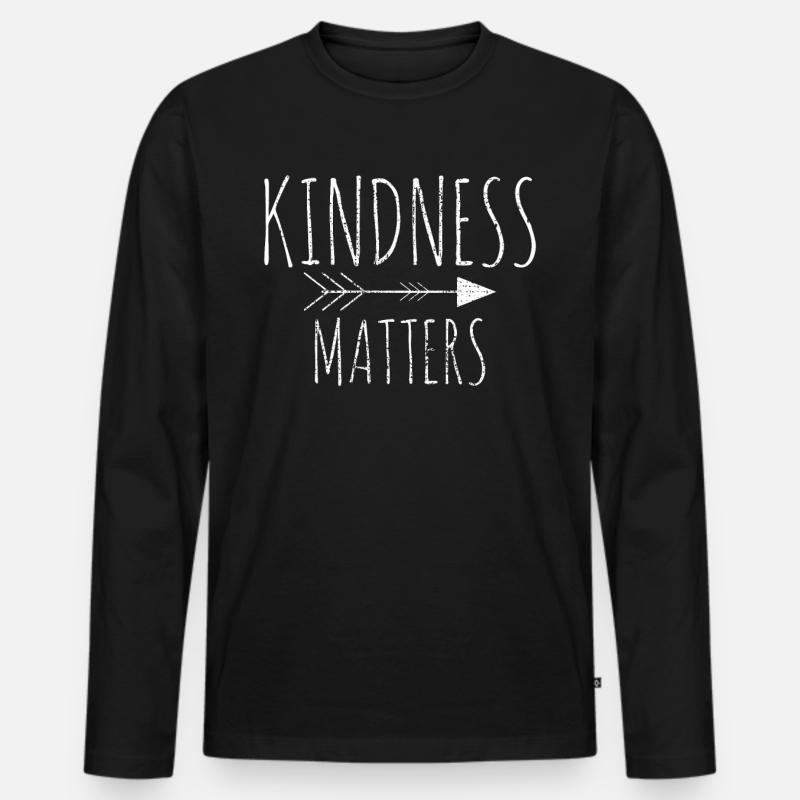 KINDNESS - Männer Premium Bio Langarmshirt - Schwarz