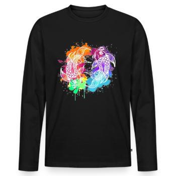 Koi - Männer Premium Bio Langarmshirt - Schwarz - Vorne - Nico (187cm)