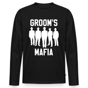 Invité de mariage mafia - T-shirt manches longues Premium bio Homme - noir - Devant - Nico (187cm)