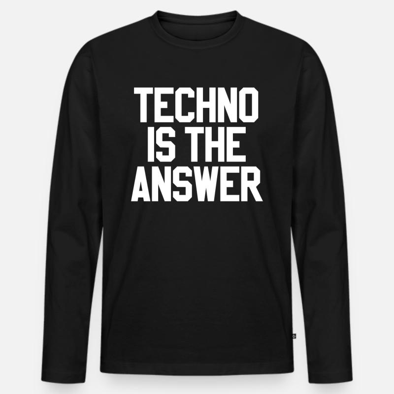 Electronic Dance Techno Techno - T-shirt manches longues Premium bio Homme - noir