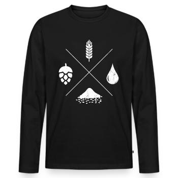 Beer brewer importing beer love retro design - Men's Premium Organic Long Sleeve Shirt - black - Front - Nico (187cm)