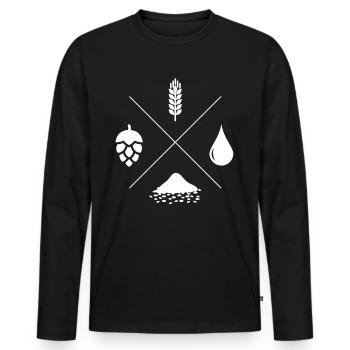 brasseur - T-shirt manches longues Premium bio Homme - noir - Devant - Nico (187cm)