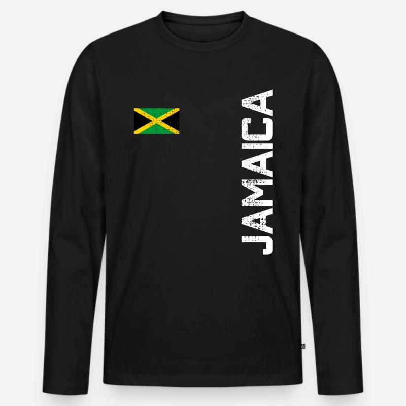 Jamaica - Männer Premium Bio Langarmshirt - Schwarz