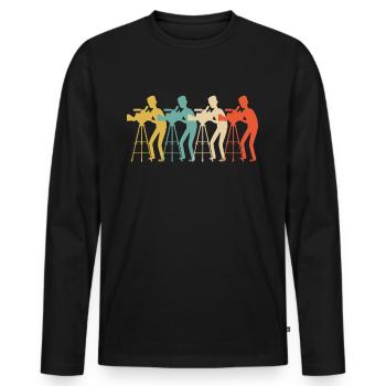 camera operator - Men's Premium Organic Long Sleeve Shirt - black - Front - Nico (187cm)