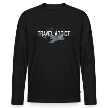 Reisen Reisen - Männer Premium Bio Langarmshirt - Schwarz - Vorne - Nico (187cm)