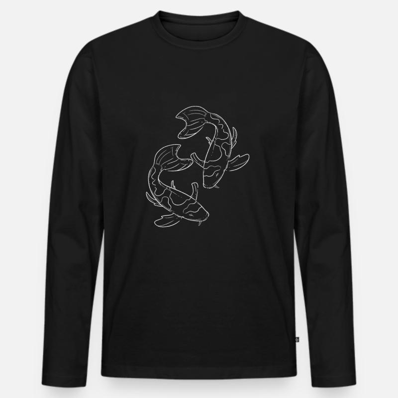 Koi Karpfen - Männer Premium Bio Langarmshirt - Schwarz