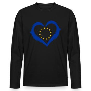 Europe - T-shirt manches longues Premium bio Homme - noir - Devant - Nico (187cm)