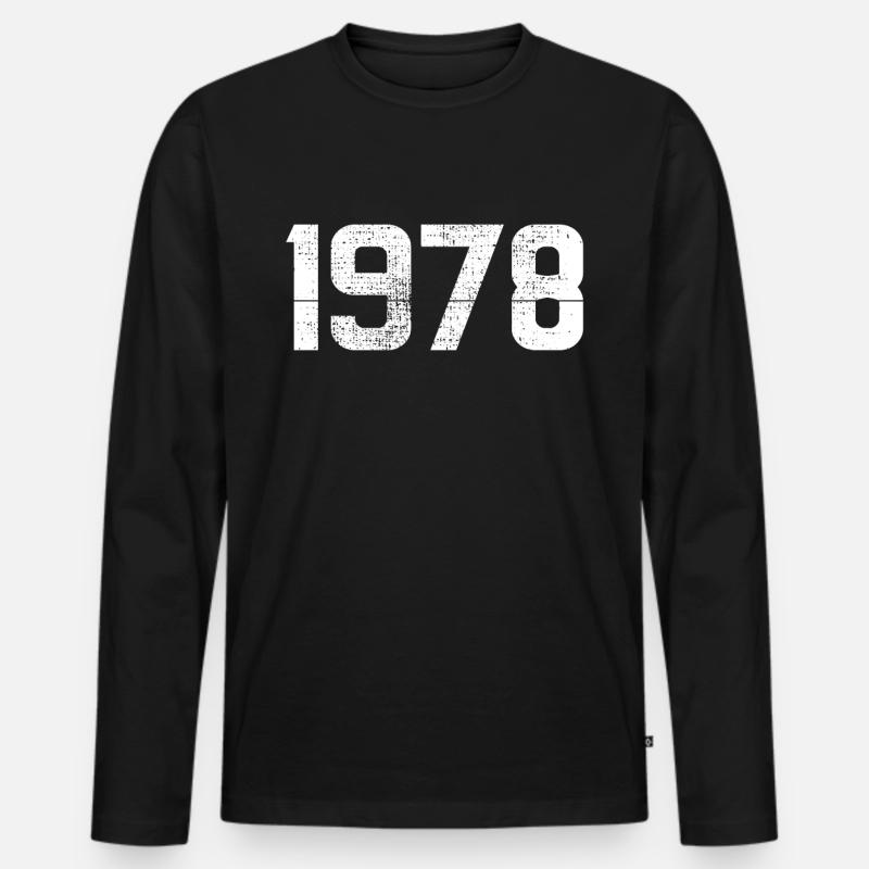 1978 - Männer Premium Bio Langarmshirt - Schwarz