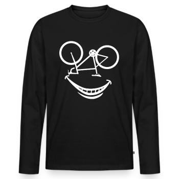 Rennrad - Männer Premium Bio Langarmshirt - Schwarz - Vorne - Nico (187cm)