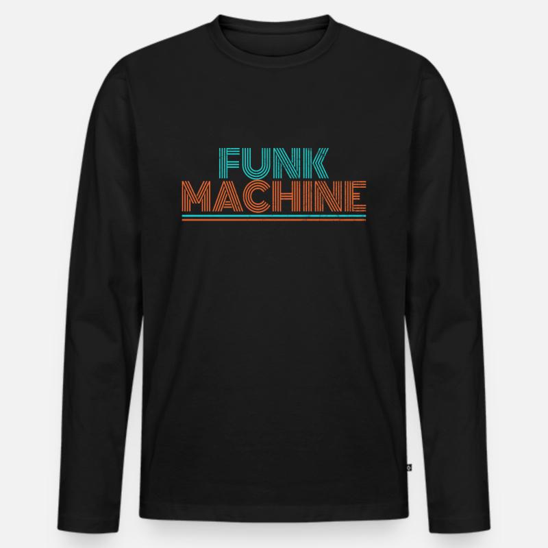 Funk 70er Soul Disco - Männer Premium Bio Langarmshirt - Schwarz