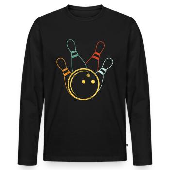 Bowling Bowling - Men's Premium Organic Long Sleeve Shirt - black - Front - Nico (187cm)