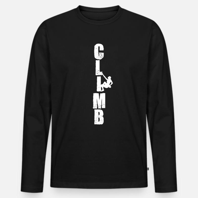 Klettern Kletterer - Männer Premium Bio Langarmshirt - Schwarz
