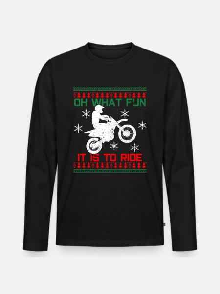 Motocross Christmas - Men's Premium Organic Long Sleeve Shirt - black