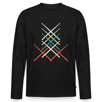 Drum sticks - Men's Premium Organic Long Sleeve Shirt - black - Front - Nico (187cm)