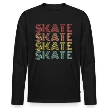 Skate skate skate - T-shirt manches longues Premium bio Homme - noir - Devant - Nico (187cm)